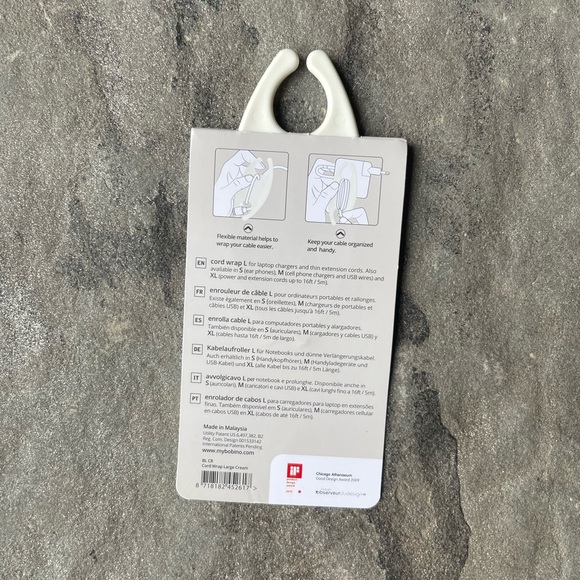 Bobino Cord Wrap - Stylish Cable and Wire Management/Organizer (Large, Cream) - Picture 4 of 6